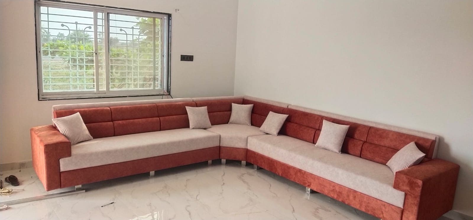 Terracotta Comfort L-Shape Sofa