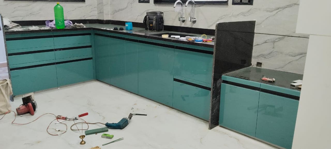 Teal Shine Kitchen