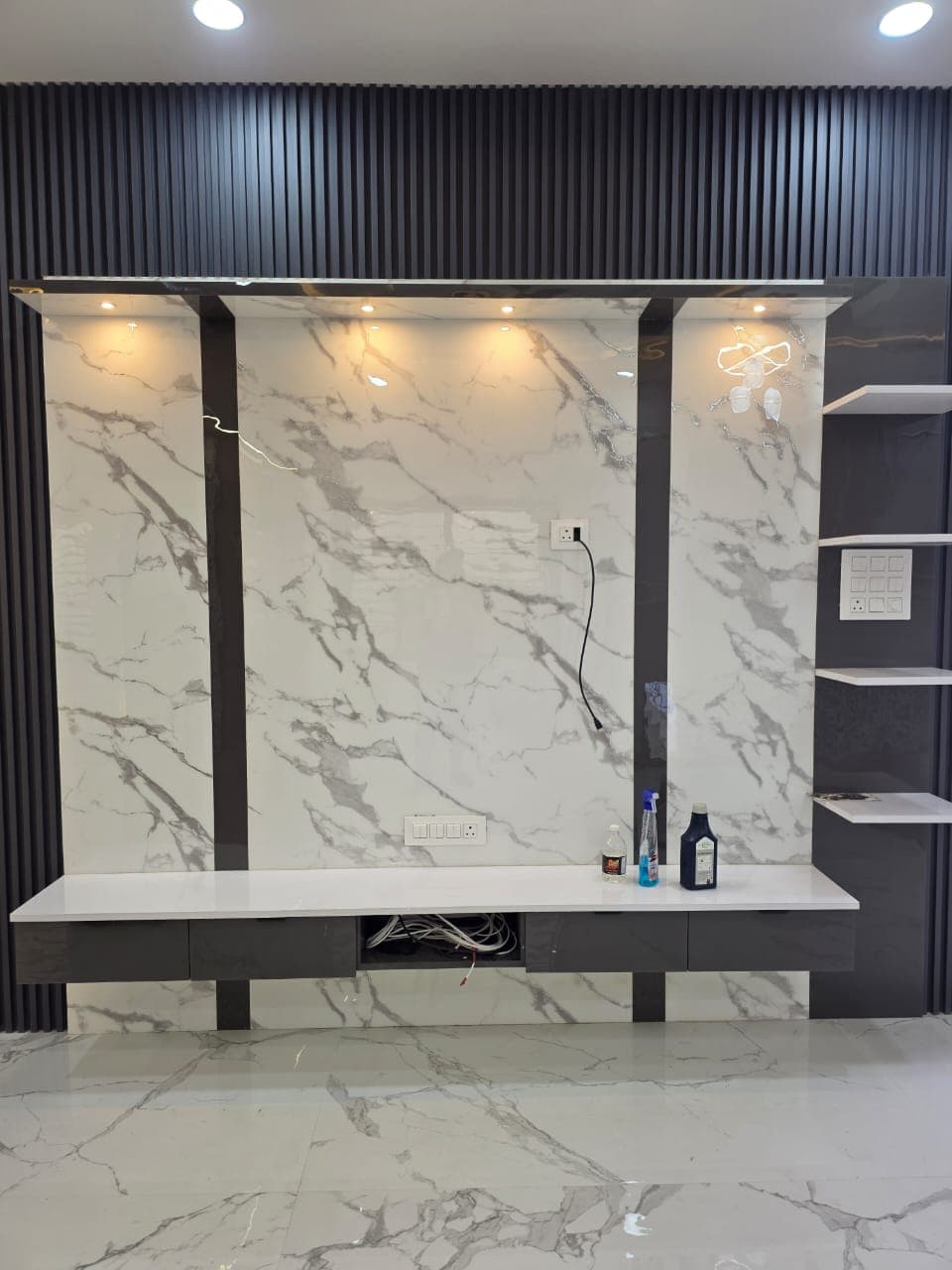 Monochrome Marble Luxe TV Panel